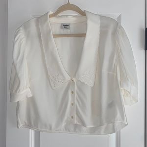 Aritzia Sunday Best New Solitaire Blouse, size Large